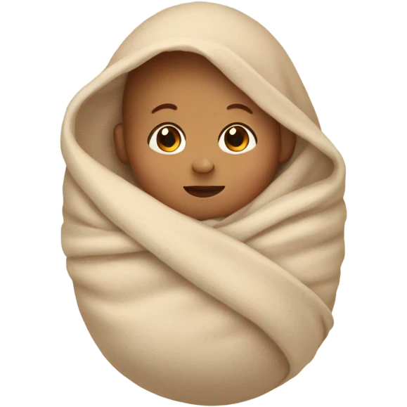 Tan baby in swaddle emoji
