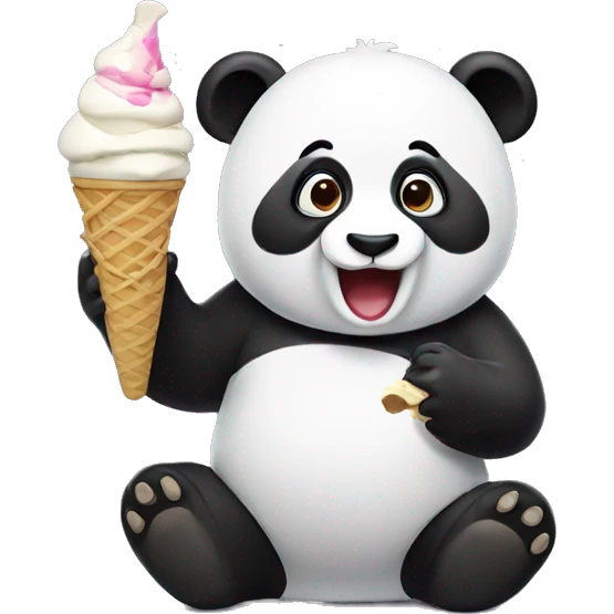 Panda eating ice cream emoji