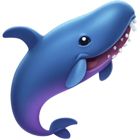 Blue whale purple, open mouth emoji