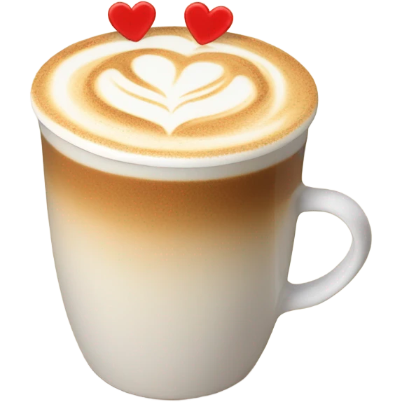 A creamy latte in a frothy cup with a heart-shaped foam art design labeled “Creator Fuel.” emoji