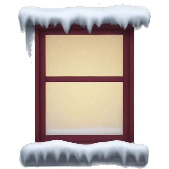 snowy burgundy window  emoji