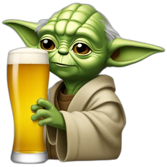 Yoda qui boit de la bière emoji