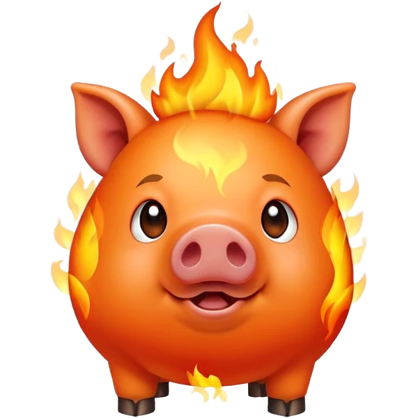 A fire pig emoji