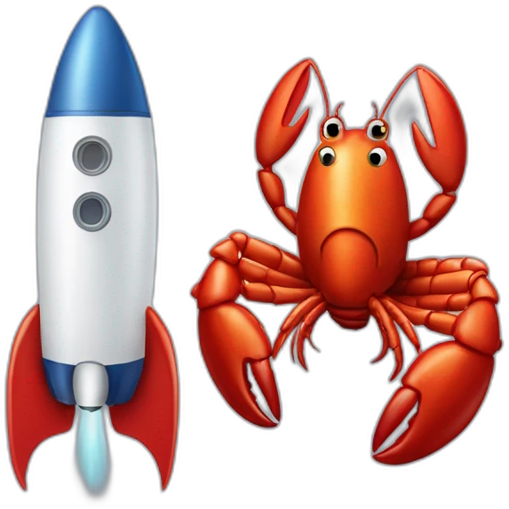 lobster and space rocket emoji