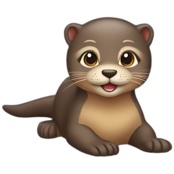 Loutre sur un chat emoji