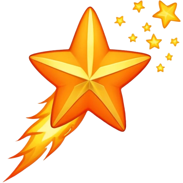 Asteriod emoji make it dalling like a shooting star emoji