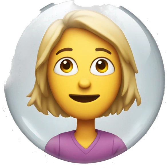 a person with "dog" text in a bubble emoji