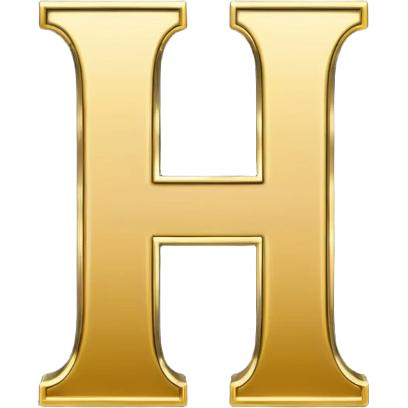 letter H in black and gold emoji