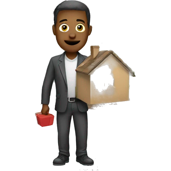 man holding house emoji