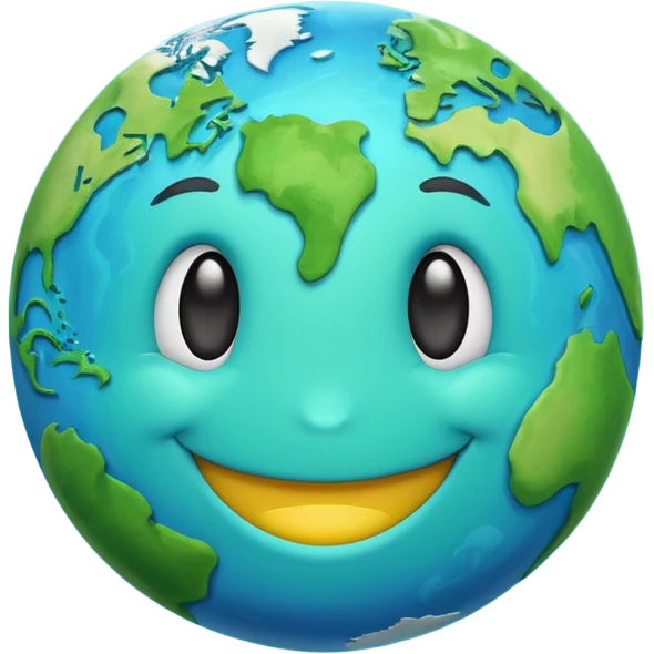 planet earth smiley face emoji