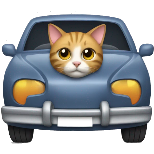 Cat with a car emoji