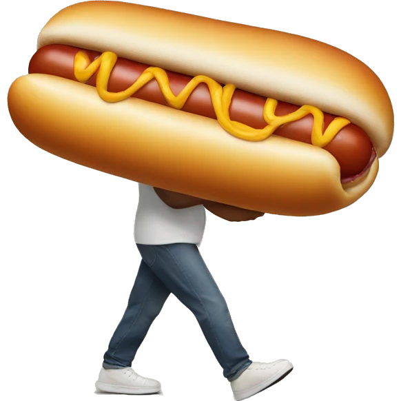 Hotdog walking emoji