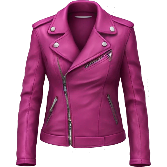 Realistic isolated magenta fashion leather jacket. emoji