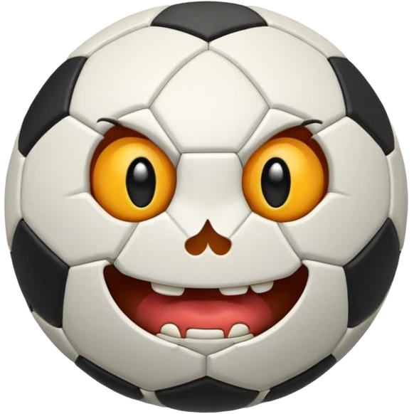 BALON DE FUTBOL CON CARAS MIEDO emoji