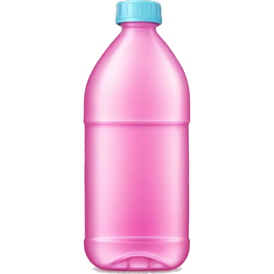 plastic bottle with crystaline pink liquid emoji
