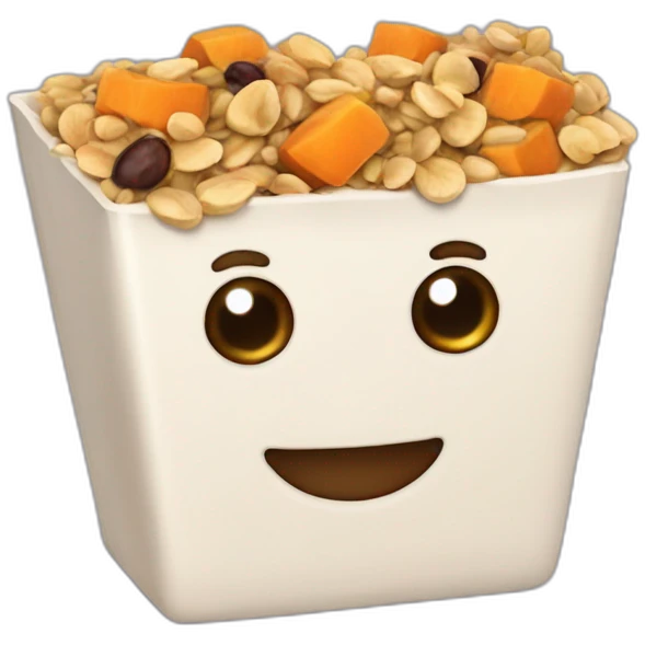 cereal bar with pumpkin seeds, raisins and grains of amaranth emoji