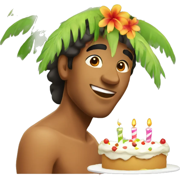 Tahitian man celebrating his birthday  emoji