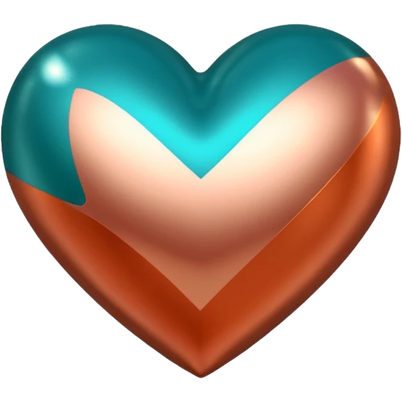 A teal, burnt orang, and rose gold heart, please.  emoji