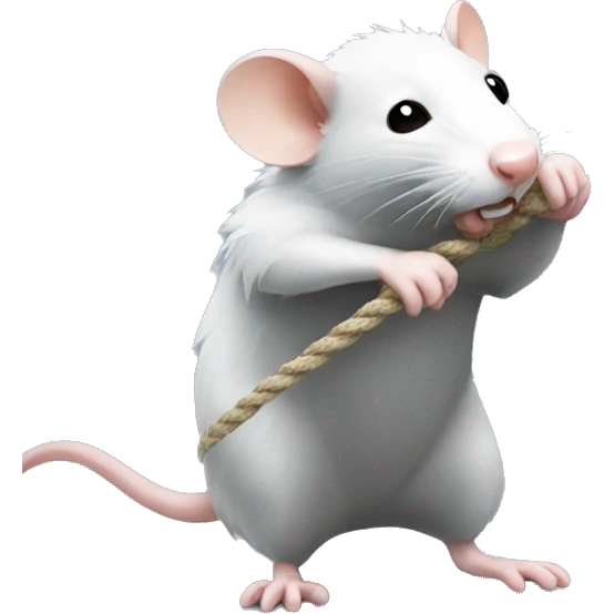 rat pulling vertical rope emoji
