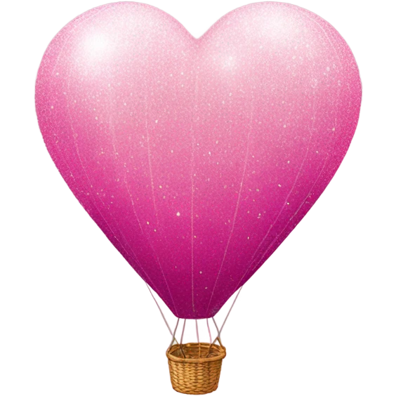 Pink Ombre Heart-Shaped air balloon with glitter  emoji