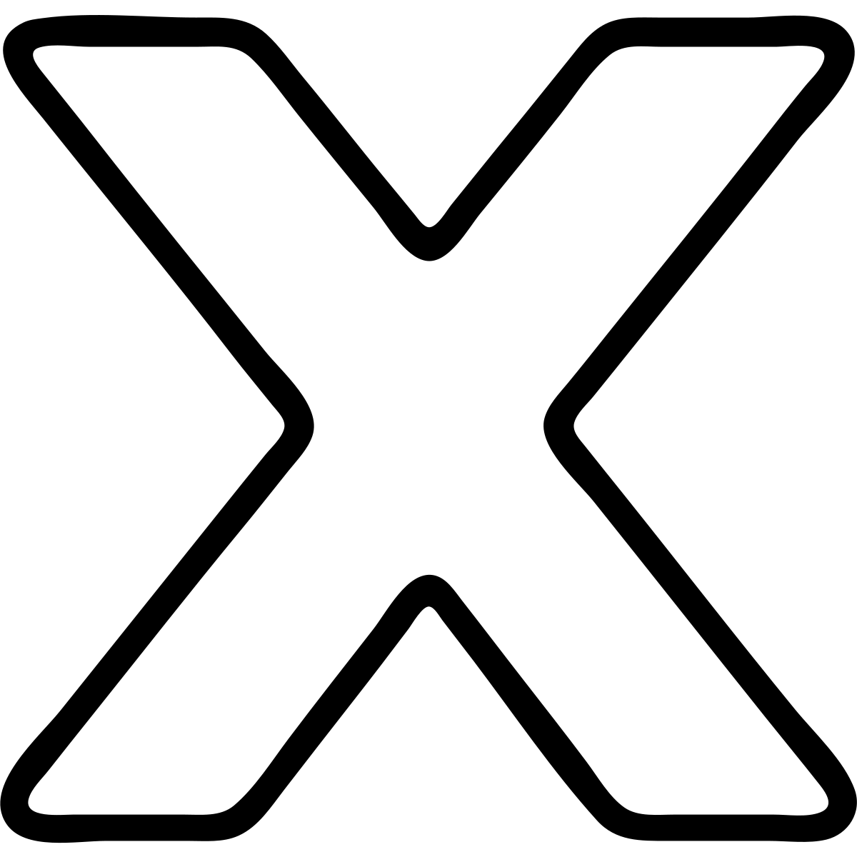 silver letter X, metallic, shiny icon emoji