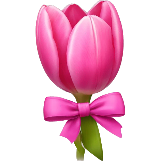 Pink tulips with a bow emoji