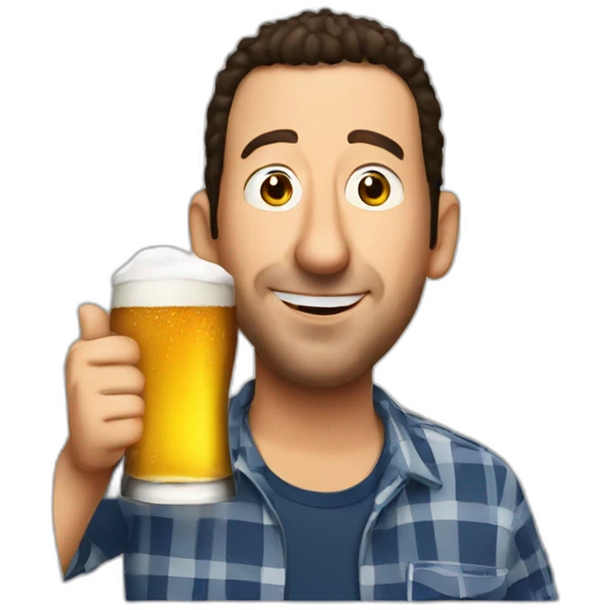 Adam sandler drinking beer emoji