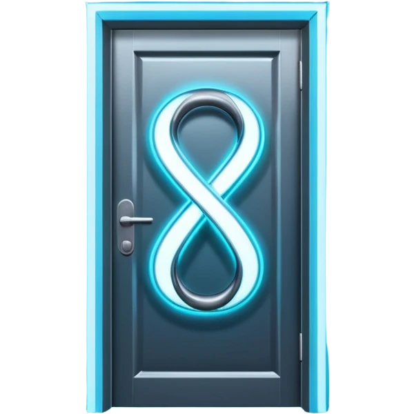 open door with glowing infinity sign emoji