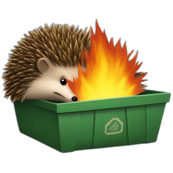 dumpster fire hedgehog emoji