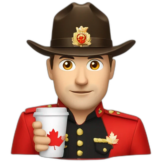 canadian-mountie-with-red-coffee-cup emoji