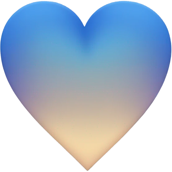 Symmetrical aesthetic and gradient heart in blue colors  emoji