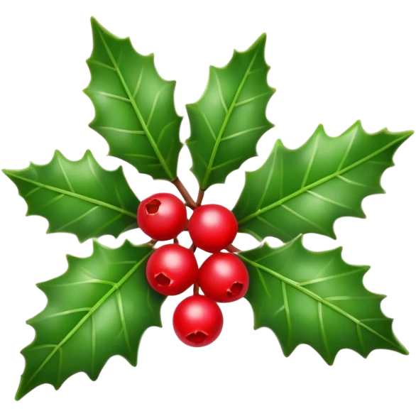 Individual small Christmas holly emoji