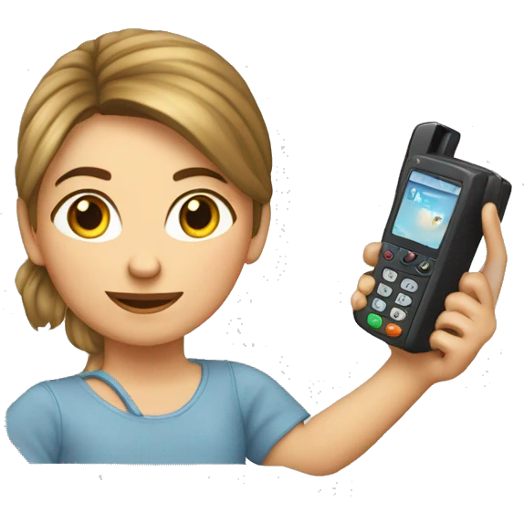 Une fille avk son téléphone  emoji