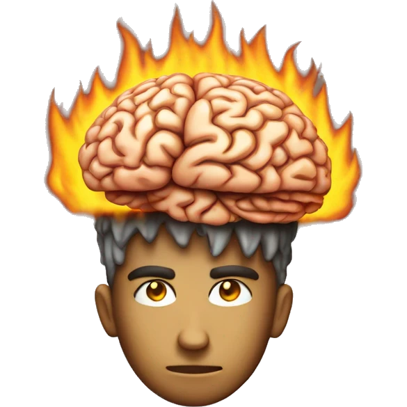 burning brain profile view emoji