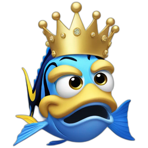 dory holding gold crown emoji