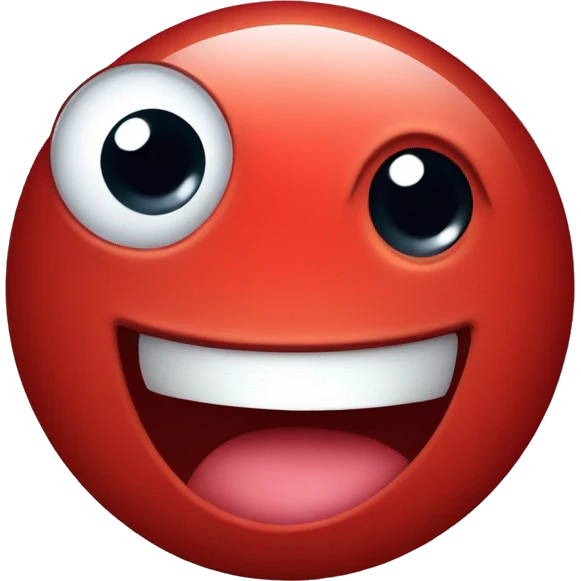 red blood cell smiling with cute eyes emoji
