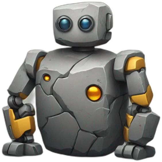 rocks and robot emoji