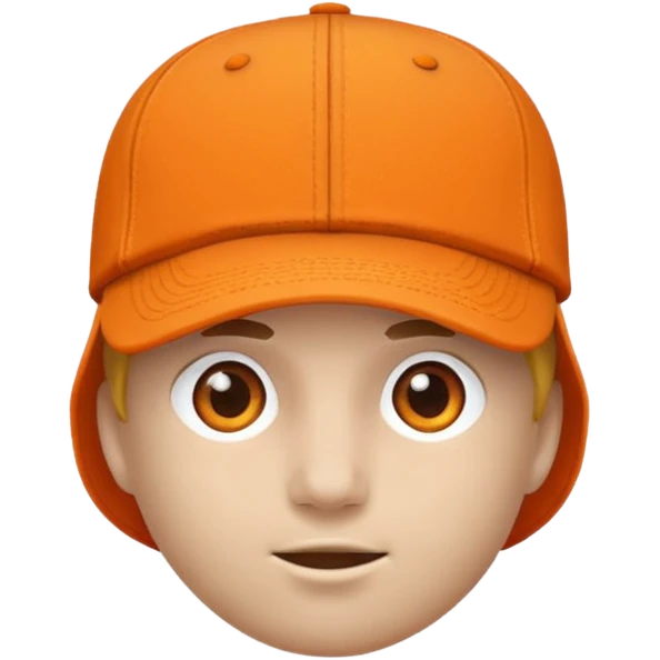 Orange baseball hat with nothing on it emoji