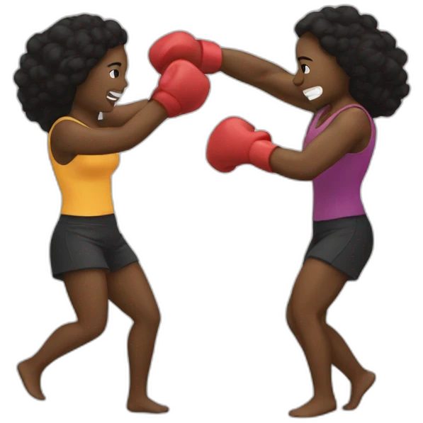 black couple pillow fighting emoji
