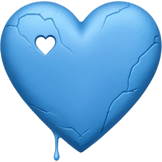 blue heart spray-painted emoji