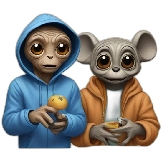E. T and mickey  emoji