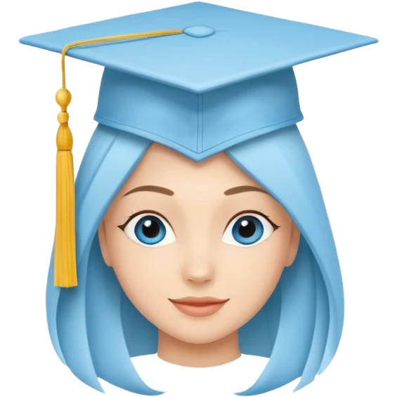 cappello da laurea per un corso terminato blu celeste danza aerea esame bello piccolo emoji