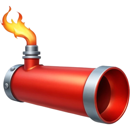 Red hot pipe emoji
