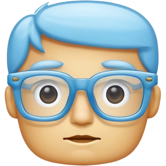 sky-blue square glasses emoji