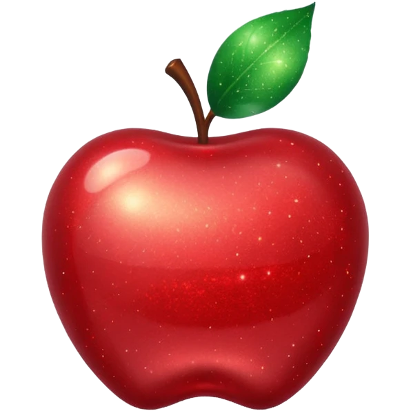 red glitter apple emoji