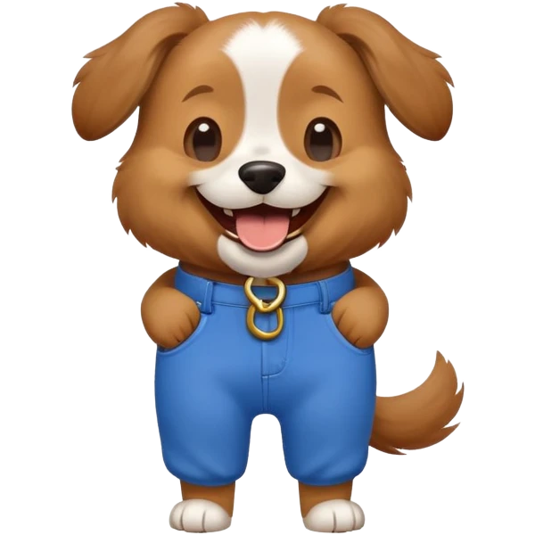 Dog wearing pants and laughing  emoji