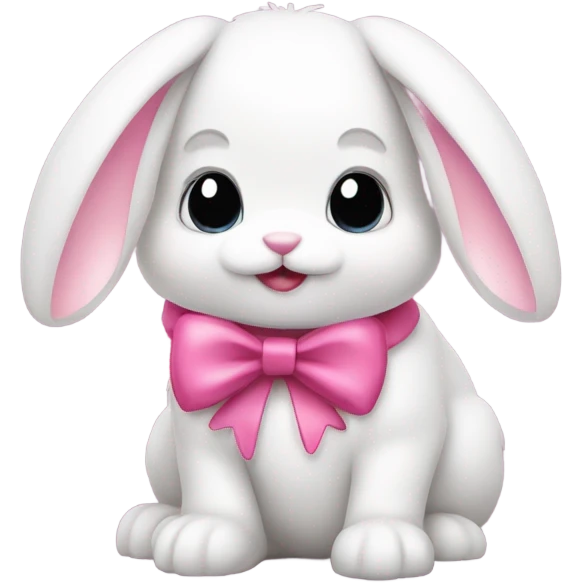 bunny with pink ribben emoji