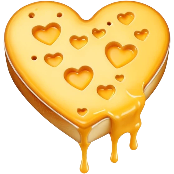 melted cheese in the shape of a heart (Love) emoji