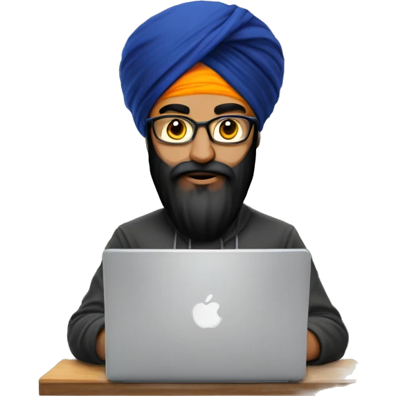a Sikh hacker with a laptop emoji