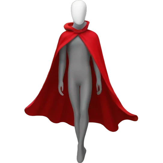 faceless mannequin flying with red a cape without hood emoji